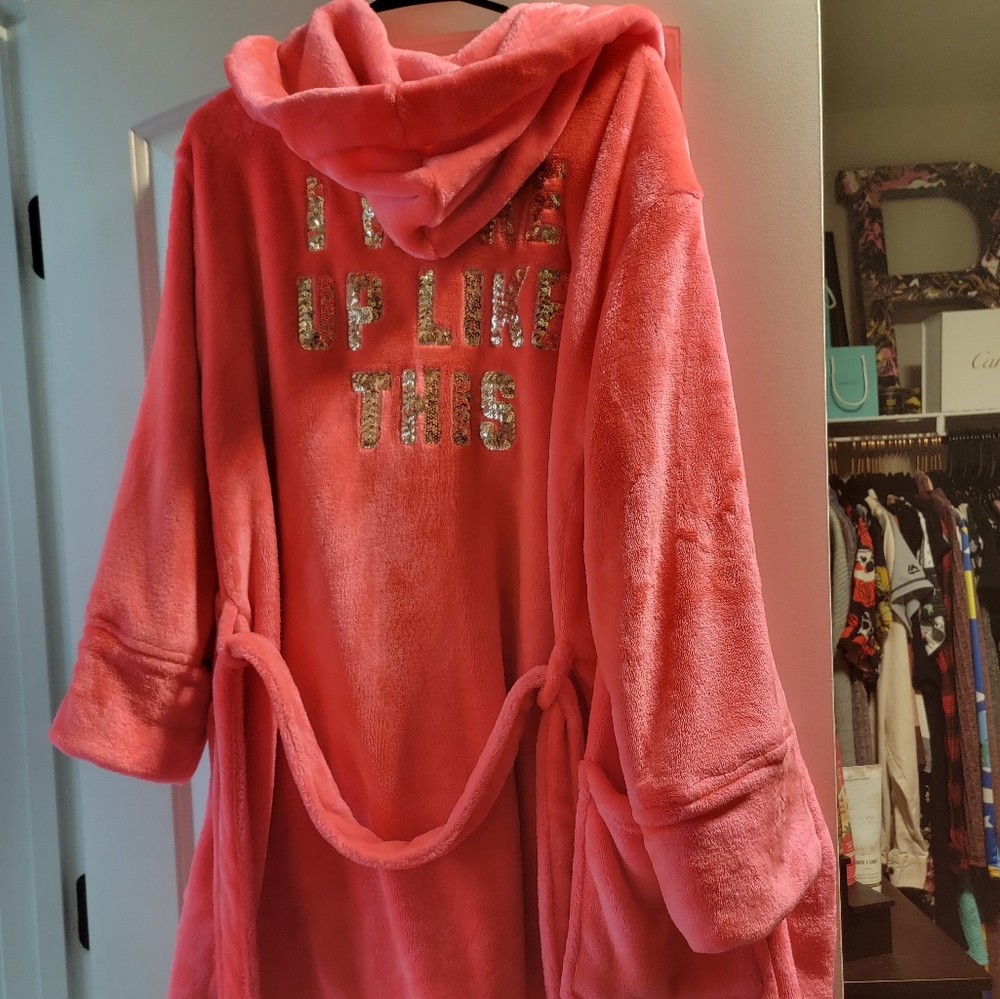 Hot pink Victoria secret pink hooded robe